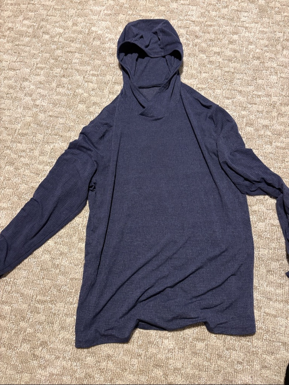 lululemon navy textured athletic top with small logo